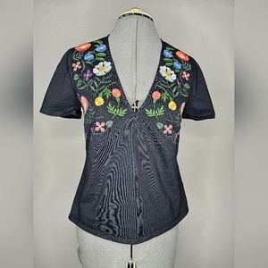 Isla Maude embellished top from Anthropology. Size Med.